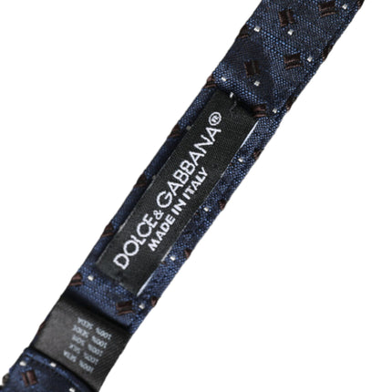 Dolce & Gabbana Navy Blue Silk Patterned Adjustable Men Papillon Bow Tie