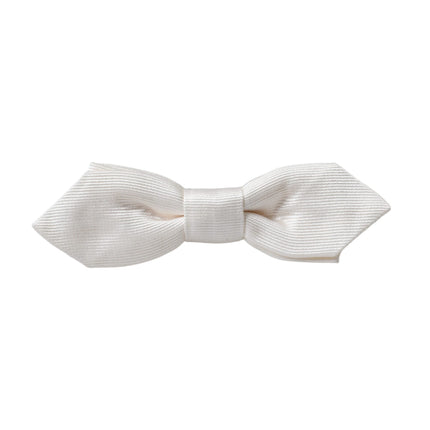 Dolce & Gabbana White Silk Adjustable Neck Men Papillon Bow Tie