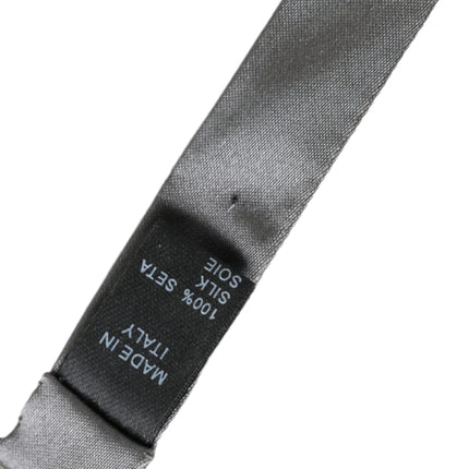 Dolce & Gabbana Gray Satin Silk Adjustable Neck Men Papillon Bow Tie