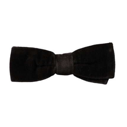 Dolce & Gabbana Black Velvet Cotton Adjustable Neck Men Bow Tie