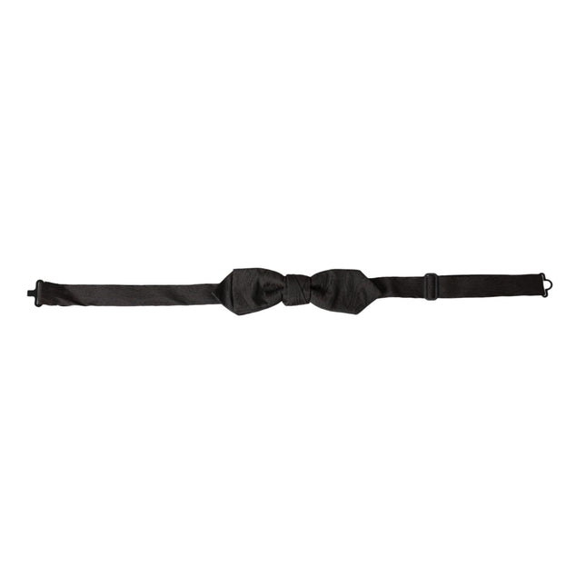 Dolce & Gabbana Black Silk Adjustable Neck Men Bow Tie