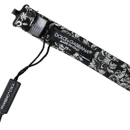 Dolce & Gabbana Black Floral Silk Adjustable Neck Men Bow Tie