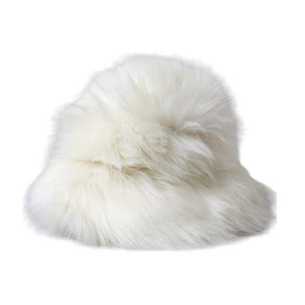 Dolce & Gabbana White Acrylic Fur Womens Bucket Hat