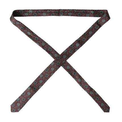 Dolce & Gabbana Maroon Floral 100% Silk Adjustable Men Tie