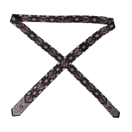 Dolce & Gabbana Black Printed 100% Silk Adjustable Men Tie