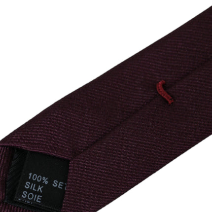 Dolce & Gabbana Bordeaux Solid 100% Silk Adjustable Men Tie