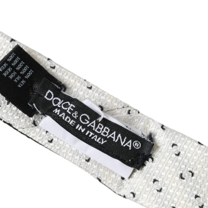Dolce & Gabbana Black White Patterned Adjustable Tie