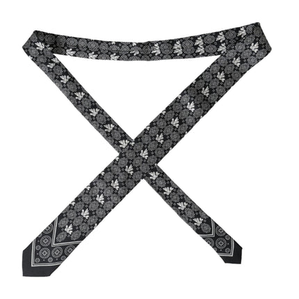 Dolce & Gabbana Black Patterned 100%Silk Adjustable Tie