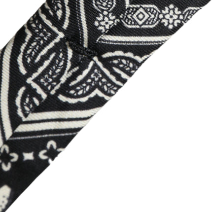 Dolce & Gabbana Black Patterned 100%Silk Adjustable Tie