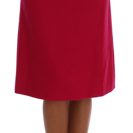 Dolce & Gabbana Pink Wool Knee Long A-Line Skirt