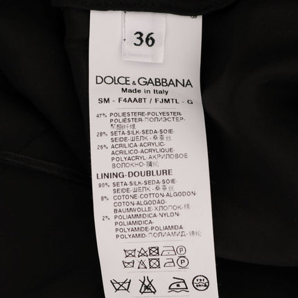 Dolce & Gabbana Black Floral Jacquard Silk A-Line Skirt