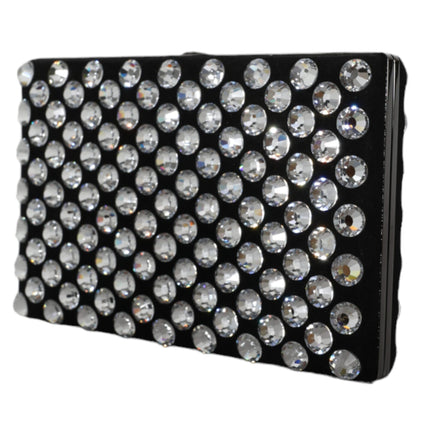 Dolce & Gabbana Black Velvet Crystal Clutch Evening Party Purse Bag