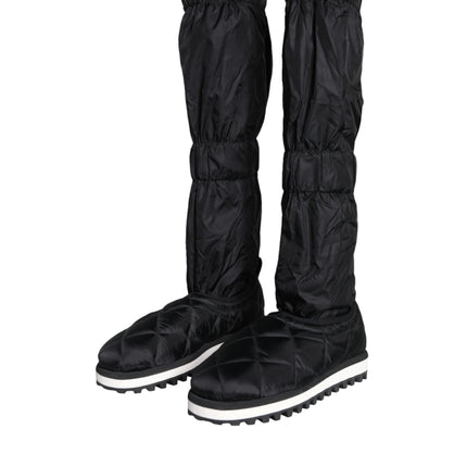 Dolce & Gabbana Black Quilted High Top Boots Sneakers Shoes