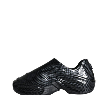 Dolce & Gabbana Black Foiled Rubber Toy Low Top Men Sneakers Shoes