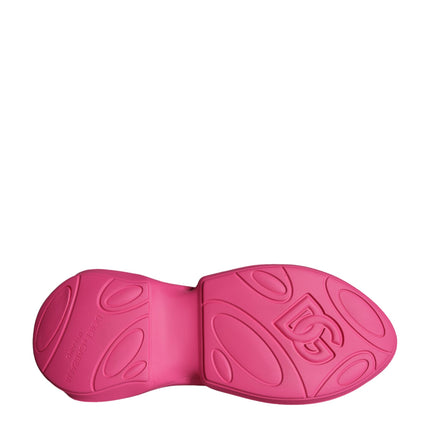 Dolce & Gabbana Pink Logo Print Slip On Socks Sneakers Shoes