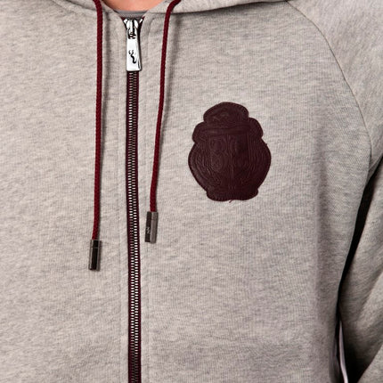 Billionaire Italian Couture Gray Cotton Hooded Sweatsuit