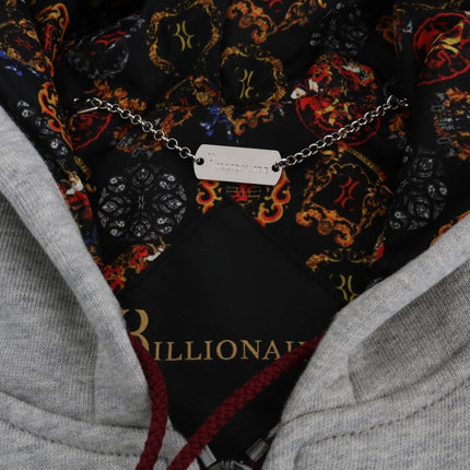Billionaire Italian Couture Gray Cotton Hooded Sweatsuit