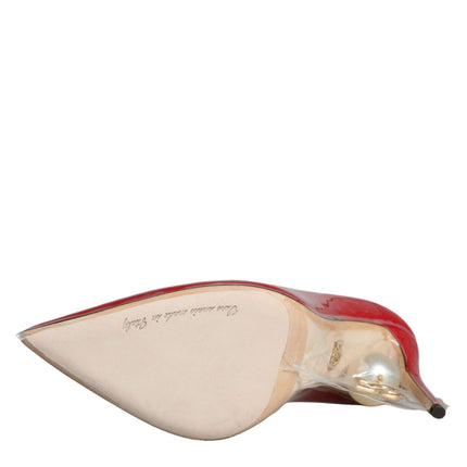 Dolce & Gabbana Red Patent Leather Faux Pearl Heels Pumps Shoes