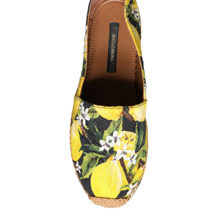 Dolce & Gabbana Multicolor Lemon Slip On Espadrilles Shoes