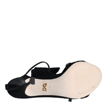 Dolce & Gabbana Black Mesh Stiletto Heels Sandals Shoes