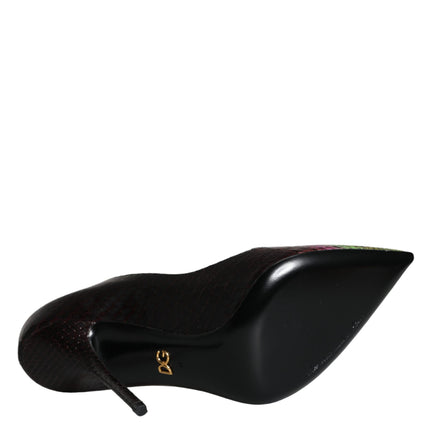 Dolce & Gabbana Multicolor Exotic Leather Heels Pumps Shoes
