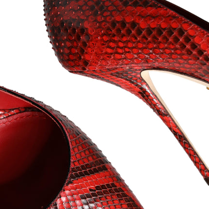Dolce & Gabbana Red Leather Stiletto High Heels Pumps Shoes