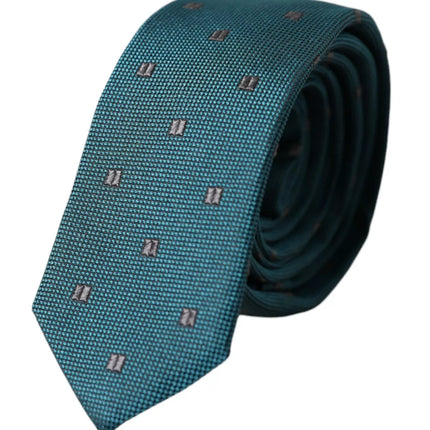 Dolce & Gabbana Green Patterned Silk Adjustable Men Tie