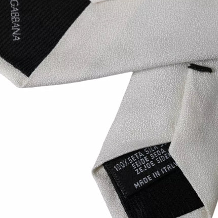 Dolce & Gabbana White Silk Classic Adjustable Men Tie