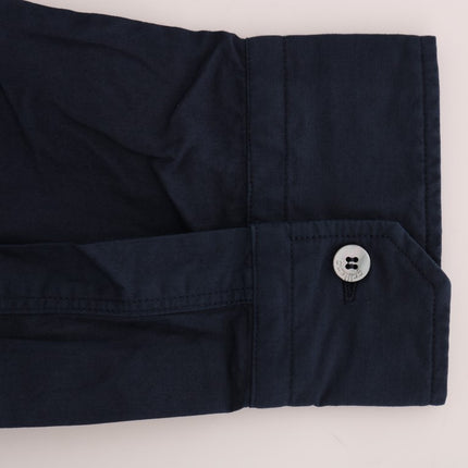 John Galliano Blue Casual Cotton Long Sleeve Shirt