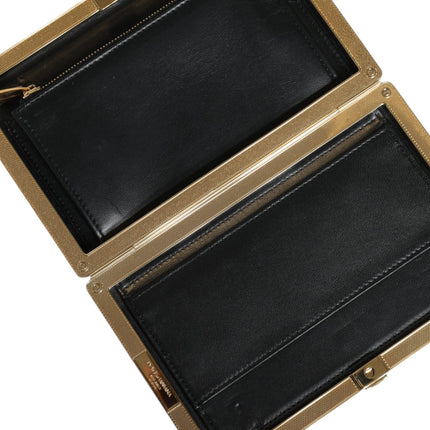 Dolce & Gabbana Multicolor Floral Gold Frame Clutch Evening Purse Bag