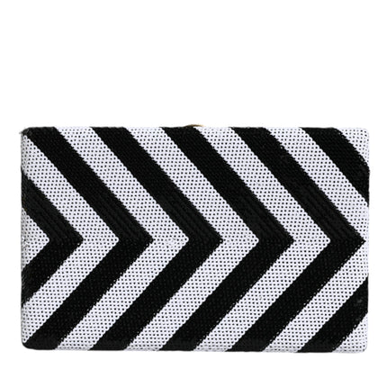 Dolce & Gabbana Black White Gold Frame Clutch Evening Party Purse Bag