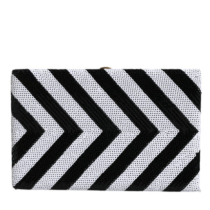 Dolce & Gabbana Black White Gold Frame Clutch Evening Party Purse Bag