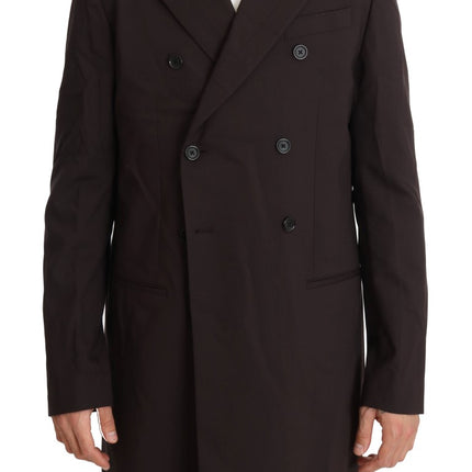 Dolce & Gabbana Bordeaux Wool Stretch Long 3 Piece Suit