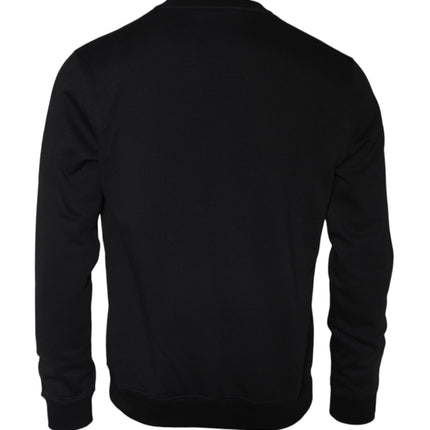 Versace Black Medusa Fleece Cotton Crew Neck Sweatshirt Sweater