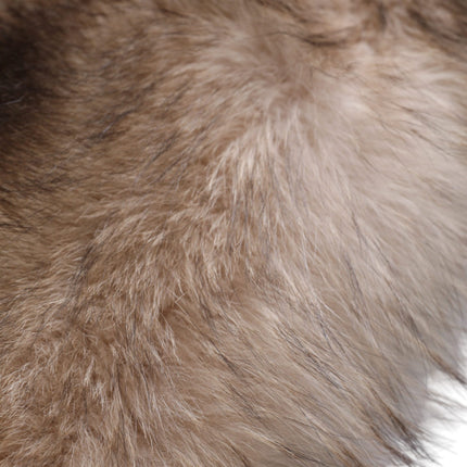 Dolce & Gabbana Brown Frost Fox Fur Neck Warmer Winter Scarf