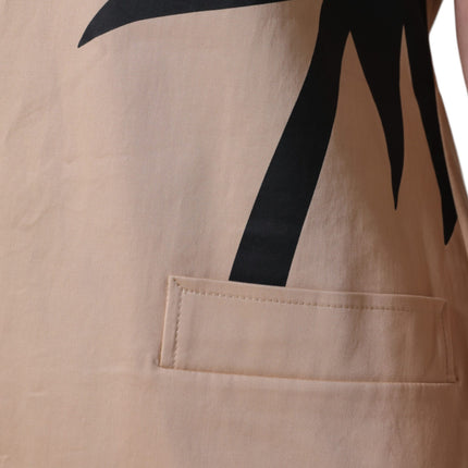 Moschino Beige Cotton Short Sleeve Knee Length Dress