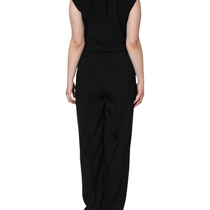 Dolce & Gabbana Black Wool Blend Sleeveless Jumpsuit Dress