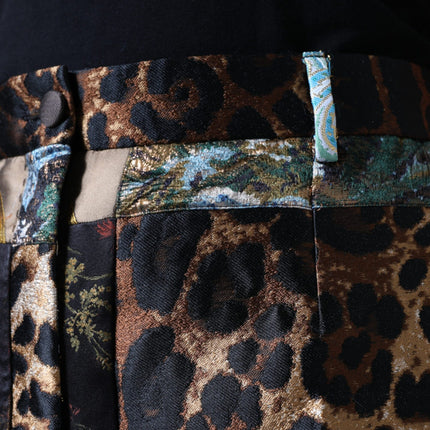 Dolce & Gabbana Multicolor Patchwork Jacquard High Waist Pants