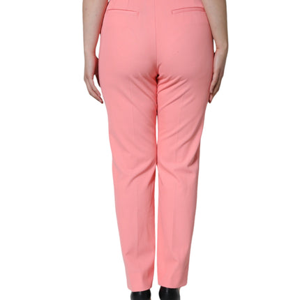 Dolce & Gabbana Rose Pink Polyester High Waist Tapered Pants