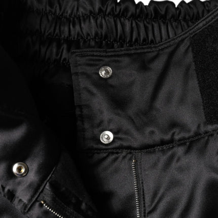Dolce & Gabbana Black Quilted High Waist Women Boot Cut Pants