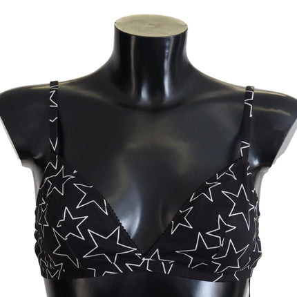 Dolce & Gabbana Black Millennials Star Non Wire Cotton Bra Underwear