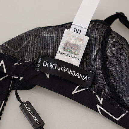 Dolce & Gabbana Black Millennials Star Non Wire Cotton Bra Underwear