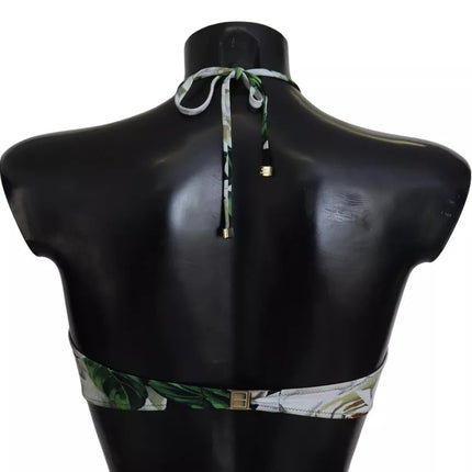 Dolce & Gabbana Black Floral Halter Beachwear Swimwear Bikini Top