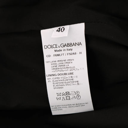 Dolce & Gabbana Gray Polka Dotted Sheath Wool Dress