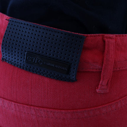 Costume National Red Cotton Stretch Slim Jeans