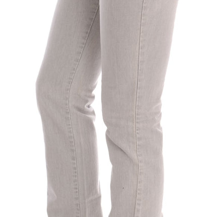 Costume National Gray Wash Cotton Slim Jeans