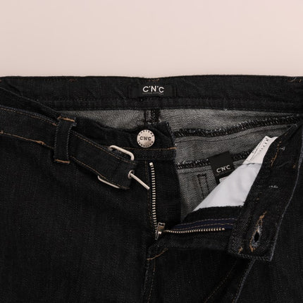 Costume National Blue Cotton Stretch Slim Fit Jeans
