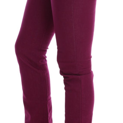 Costume National Purple Cotton Stretch Slim Denim Jeans