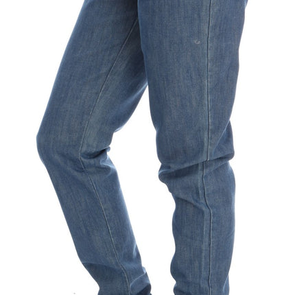 Costume National Blue Wash Cotton Boyfriend Fit Jeans