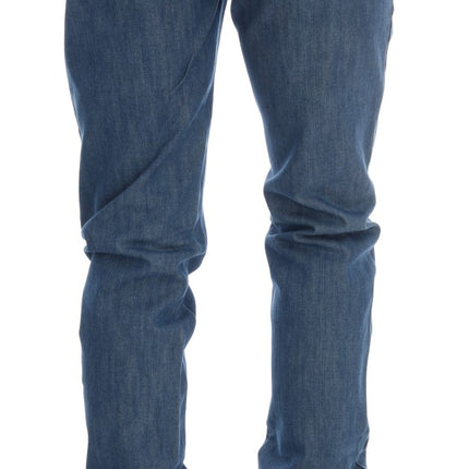 Costume National Blue Wash Cotton Boyfriend Fit Jeans